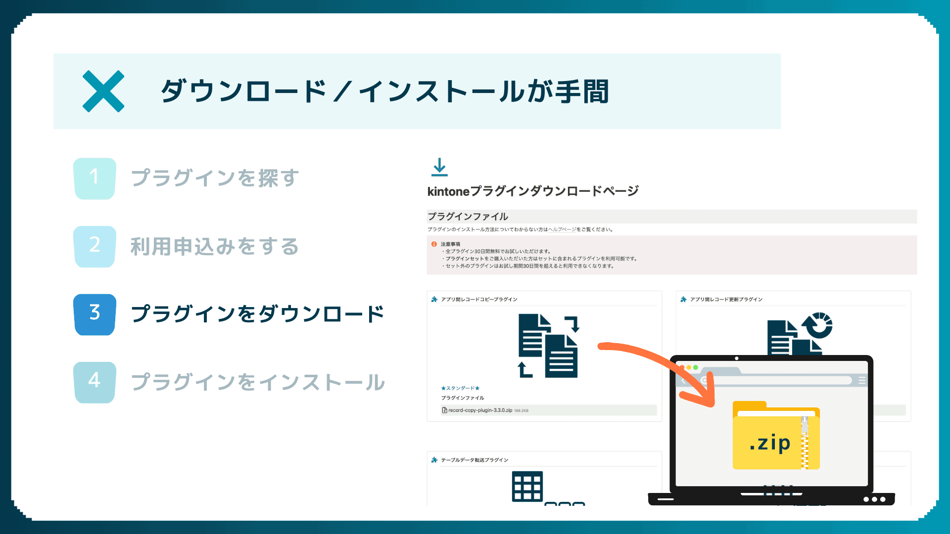 手順3 プラグインファイルをダウンロードする画面の例