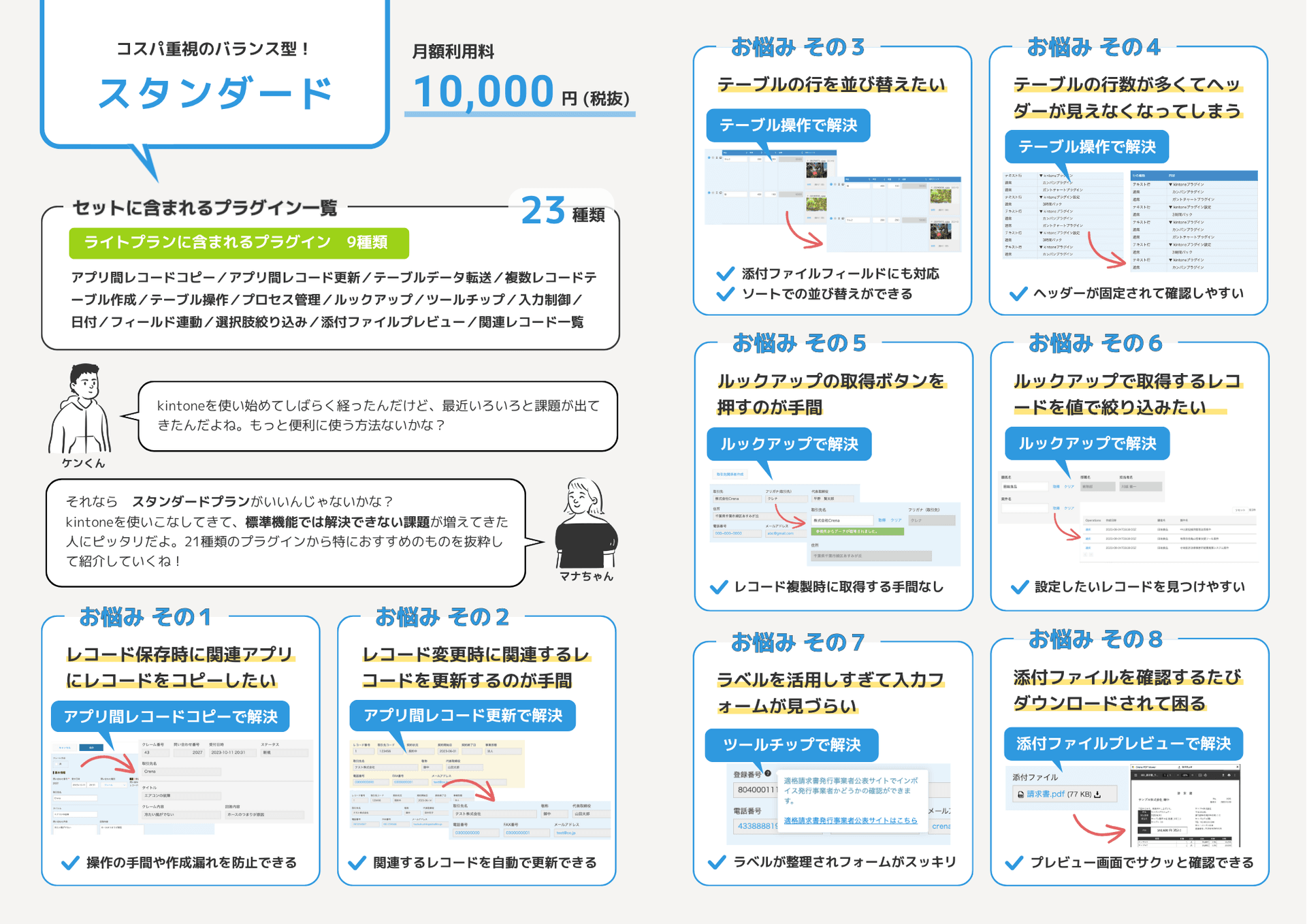 セットプラン別プラグイン紹介パンフレット（中面）