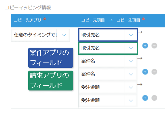 フィールドマッピングの設定