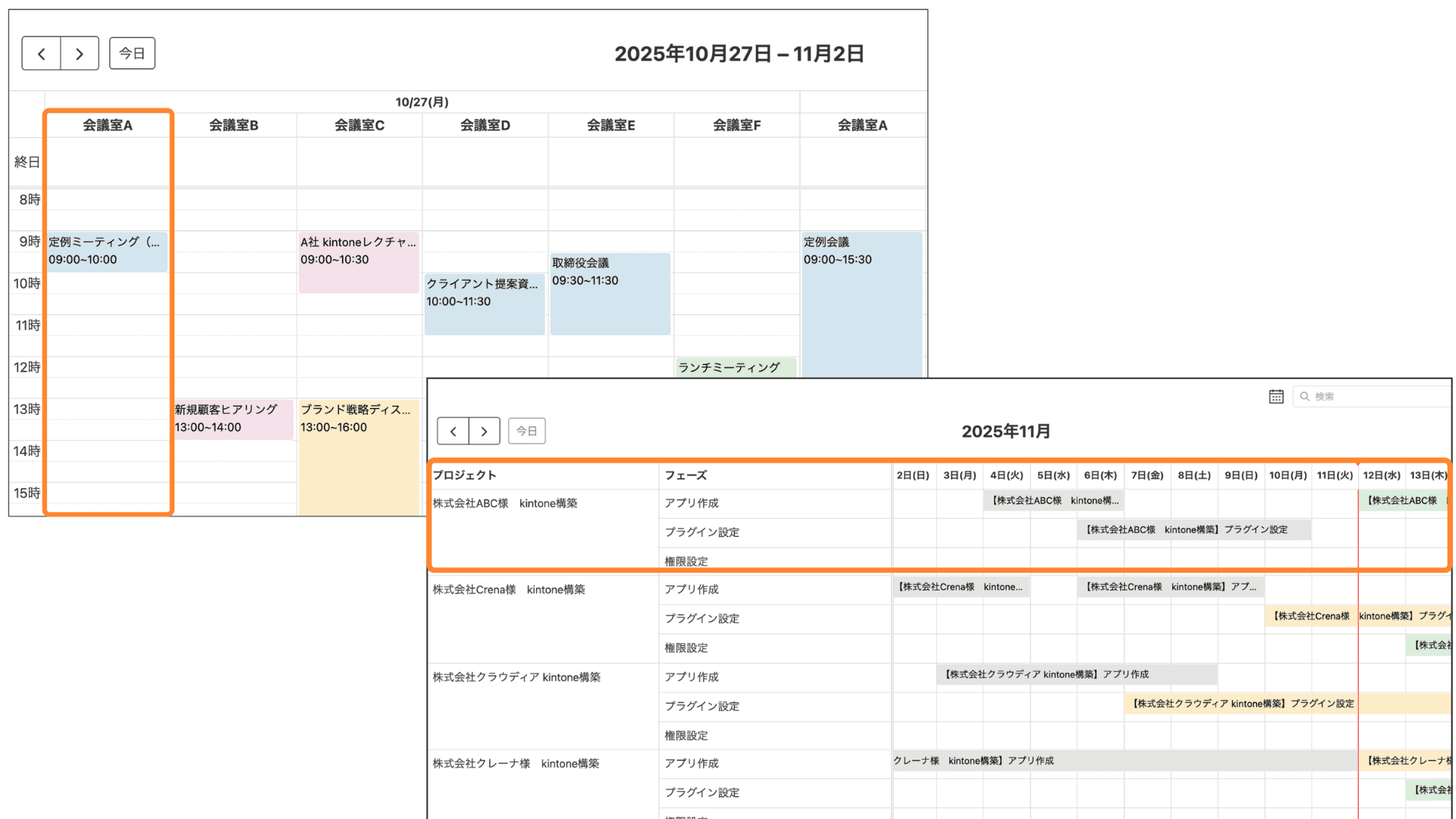 グループごとにスケジュールを整理するイメージ