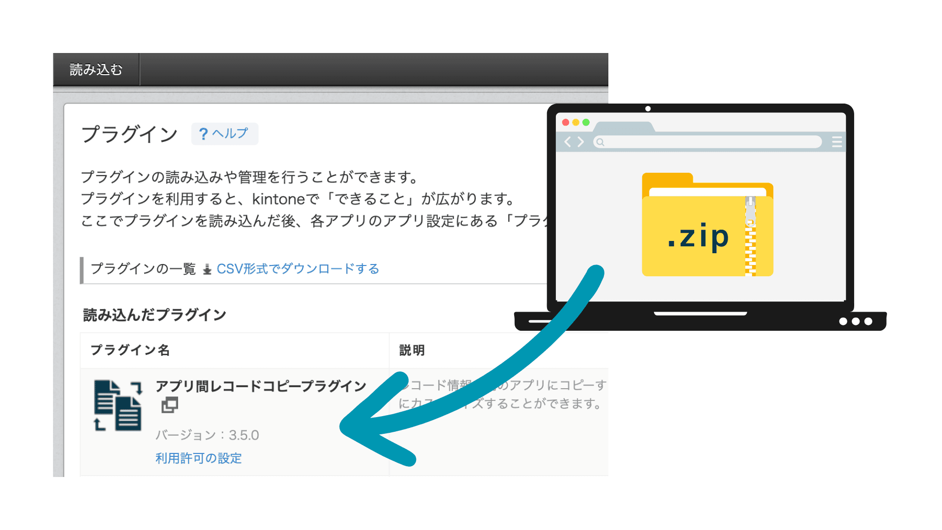 ダウンロードやインストールの手間を示すイメージ