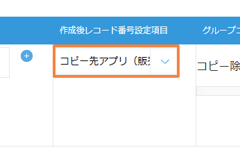 作成後レコード番号を書き込むフィールドの指定