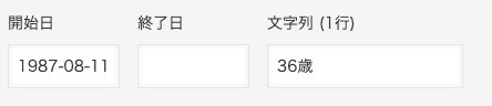 期間算出の結果が反映先フィールドに表示されたレコード画面