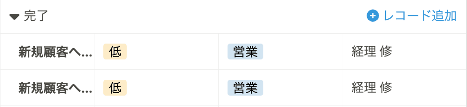 複製されたレコード