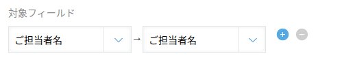対象フィールドの設定画面