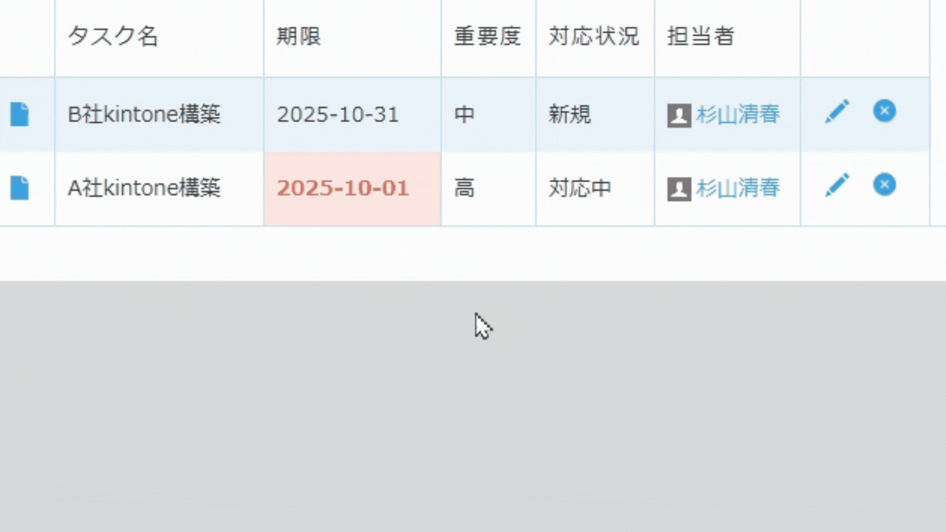 相対日付を条件に指定して書式設定のイメージ
