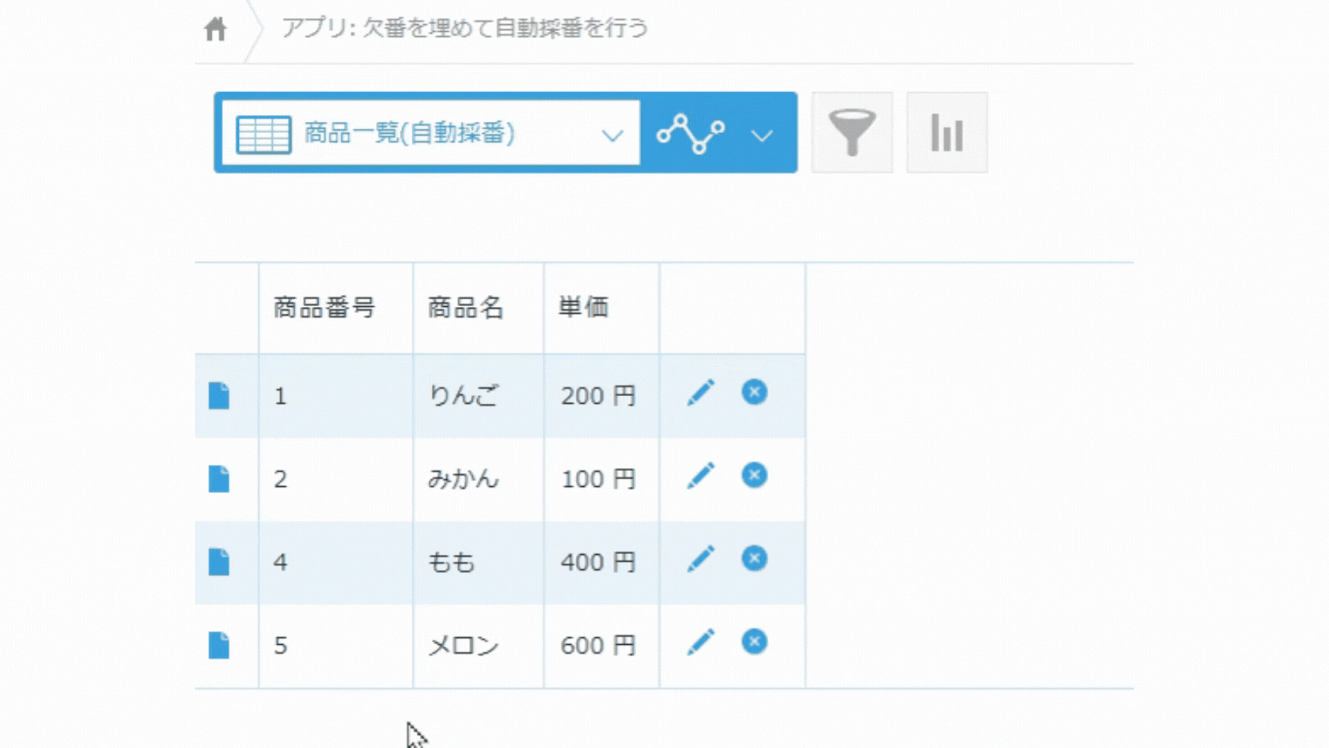 欠番の補完のイメージ