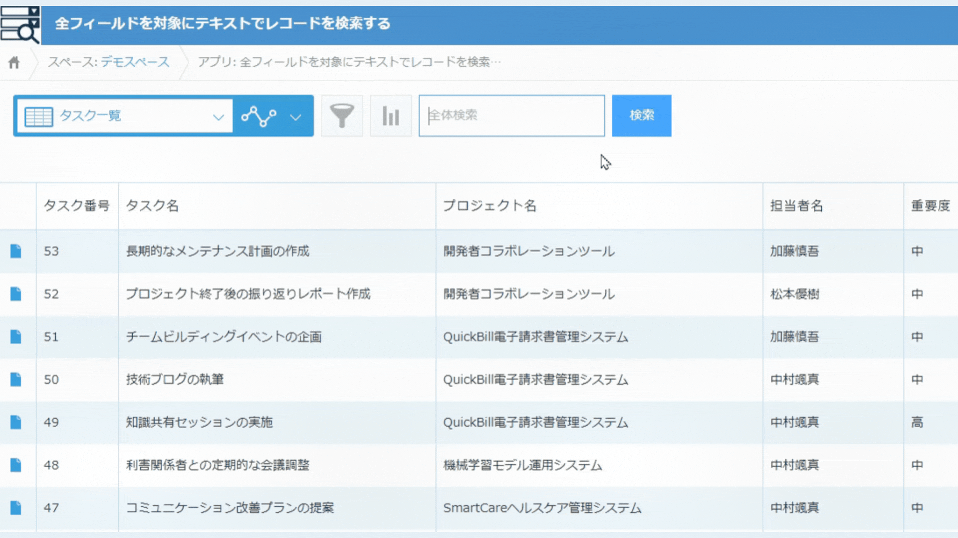 全体検索(フリーワード検索)のイメージ