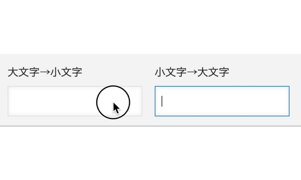 大文字・小文字の表記が統一される画面イメージ