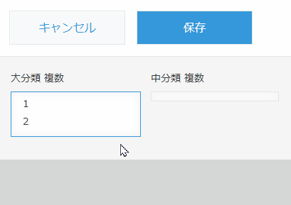 複数選択フィールドの選択肢を条件に応じて絞り込み表示するのデモ画面